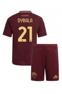 AS Roma Paulo Dybala #21 Babytruitje Thuis tenue Kind 2024-25 Korte Mouw (+ Korte broeken)